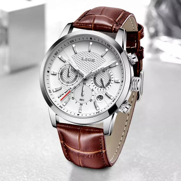 Watches Mens 2025 LIGE Top Brand Luxury Casual Leather Quartz Men's Watch Business Clock Male Sport Waterproof Date Chronograph