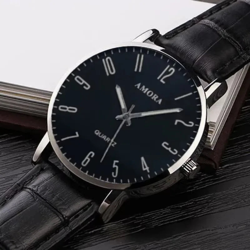 Men Watches Business Wrist Watch Luxury Leather Strap Analog Watches Quartz Wristwatches Clock Men Women Casual Simple Watch
