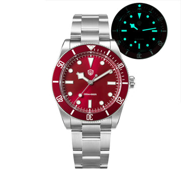 Watchdives WD7922 BB54 Watch VH31 Sweep Second Movement Sapphire Crystal 20bar Waterproof C3 Luminous 37mm Vintage Watches