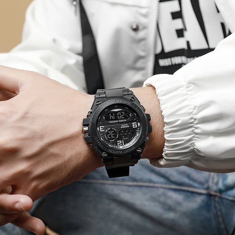 Men's Watch [2025 New Model] Ultra-Long Battery Life, Drop-Proof and Sweat-Proof, Led Large Dial |   Weekday Date + Alarm Clock + Stopwatch |   Youth Sports Digital Watch