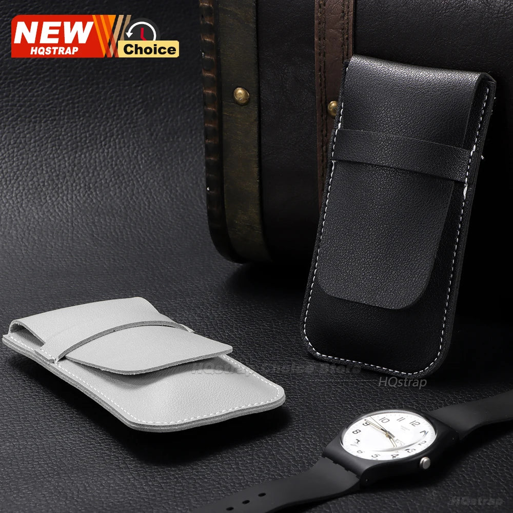 Watch Bag Organizer Watch Accessories PU leather Anti-Dust travel flip cover portable bag For Jewelry Watch Storage Gift Bags